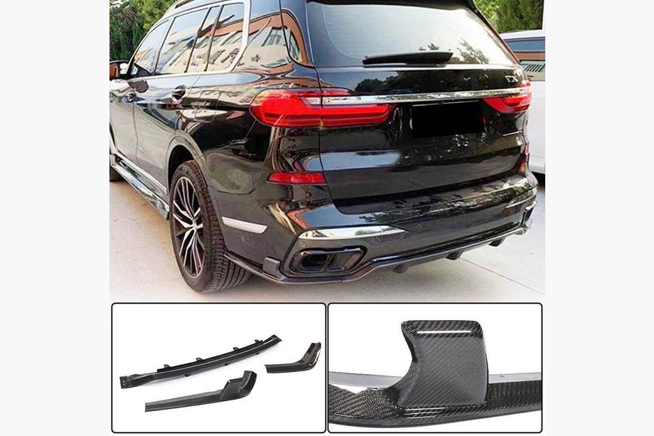 BMW X7 G07 2019– Aizmugurējā bufera difuzors (M-Sport 2019-2022, oglekļa šķiedra) Foto 1