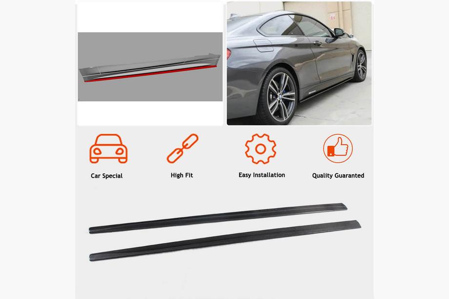 BMW 4 sērija F32/F33/F36 2012–2020 Sliekšņu uzlikas V2 (F32/F33 M-Sport, oglekļa šķiedra) Foto 2