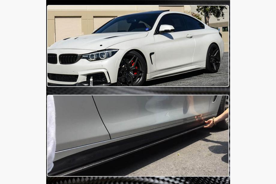 BMW 4 sērija F32/F33/F36 2012–2020 Sliekšņu uzlikas V2 (F32/F33 M-Sport, oglekļa šķiedra) Foto 4