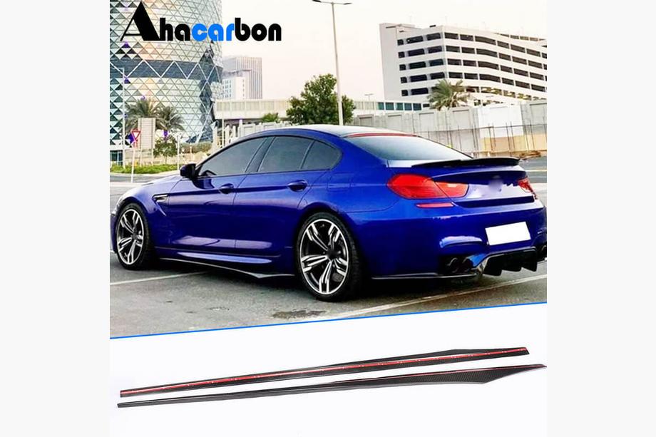BMW 6. sērija F12/F13/F06 2011–2018 Sānu sliekšņu uzlikas V1 (F06 M-Sport, oglekļa šķiedra) Foto 1
