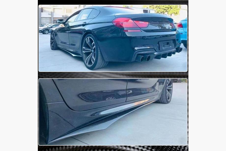 BMW 6. sērija F12/F13/F06 2011–2018 Sānu sliekšņu uzlikas V1 (F06 M-Sport, oglekļa šķiedra) Foto 6