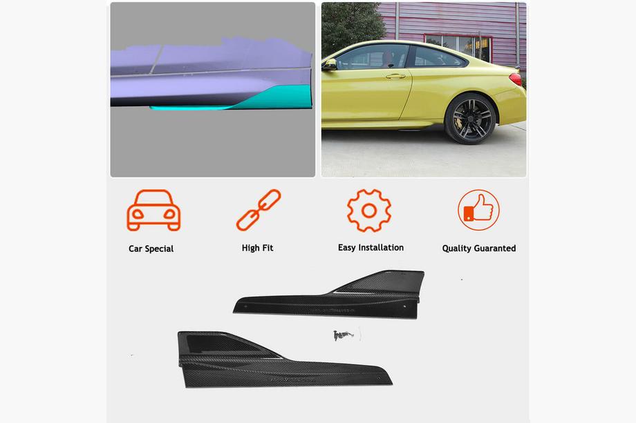 BMW 4 sērija F32/F33/F36 2012–2020 V4 sliekšņu uzlikas (F82/F83, oglekļa šķiedra) Foto 2