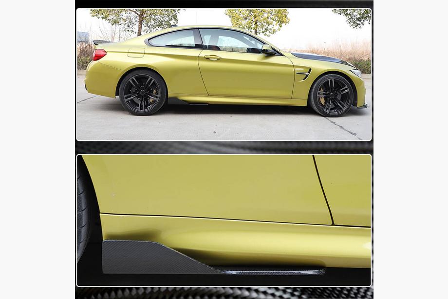 BMW 4 sērija F32/F33/F36 2012–2020 V4 sliekšņu uzlikas (F82/F83, oglekļa šķiedra) Foto 4