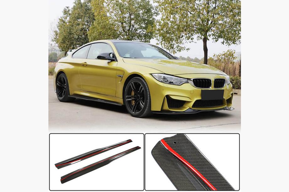 BMW 4 sērija F32/F33/F36 2012–2020 V3 sliekšņu uzlikas (F82/F83, oglekļa šķiedra) Foto 1