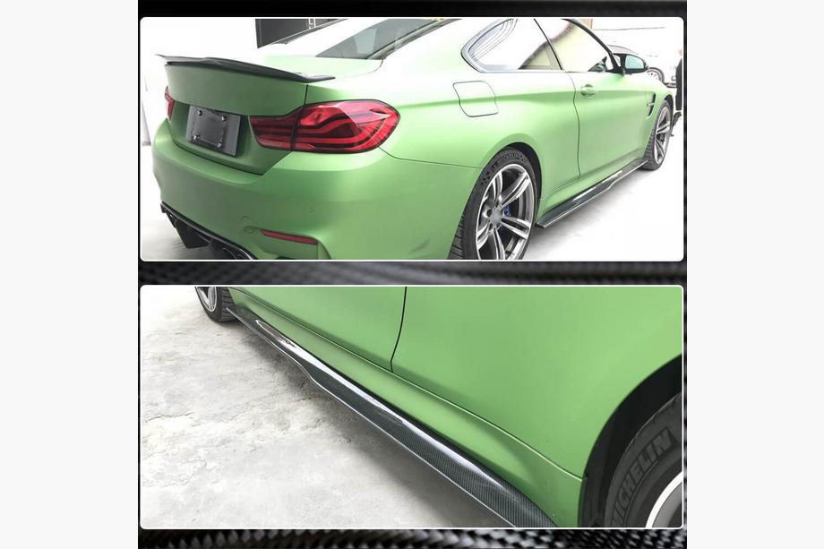 BMW 4 sērija F32/F33/F36 2012–2020 V3 sliekšņu uzlikas (F82/F83, oglekļa šķiedra) Foto 4