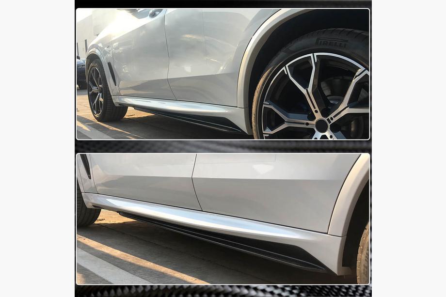 BMW X5 G05 2019–2026 Sānu sliekšņu uzlikas Carbon V1 (Īsts oglekļa šķiedras) Foto 4