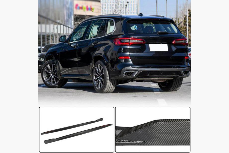 BMW X5 G05 2019–2026 Sliekšņu uzlikas no karbona V2 (īsts oglekļa šķiedras karbons) Foto 1