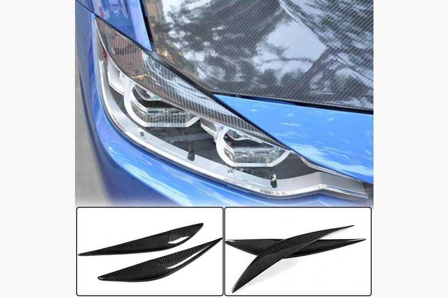 BMW 3. sērija F30/F31 2012–2019 Priekšējo lukturu uzacis V1 (F30, oglekļa šķiedra) Foto 2