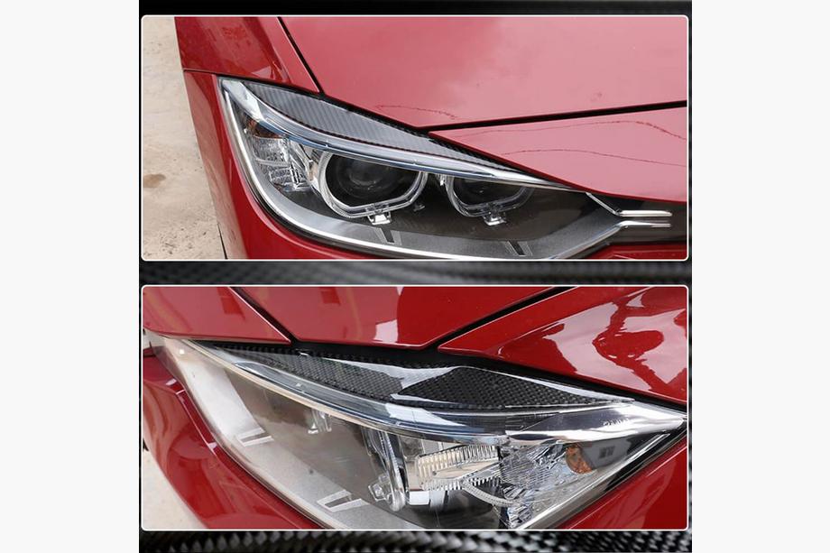 BMW 3. sērija F30/F31 2012–2019 Priekšējo lukturu uzacis V1 (F30, oglekļa šķiedra) Foto 4