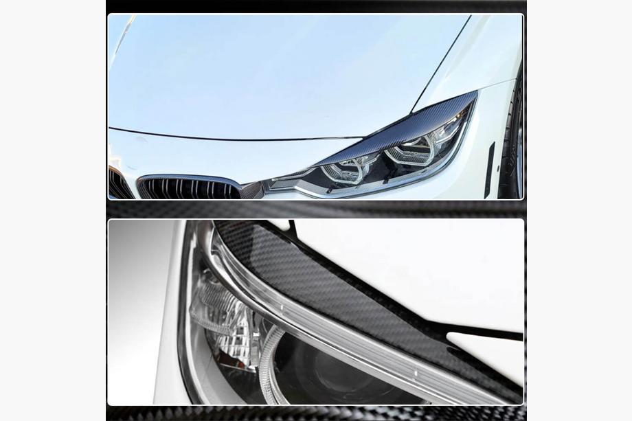 BMW 3. sērija F30/F31 2012–2019 Priekšējo lukturu uzacis V2 (F30, karbons) Foto 6