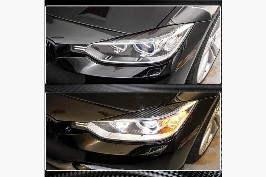 BMW 3. sērija F30/F31 2012–2019 Priekšējo lukturu uzacis V2 (F30, karbons) Foto 10