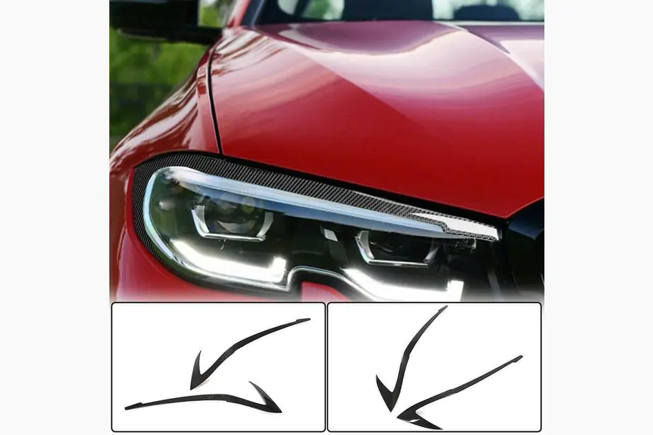 BMW 3. sērija G20/G21 2018– Priekšējo lukturu uzacis (2018-2022, Oglekļa šķiedra) Image