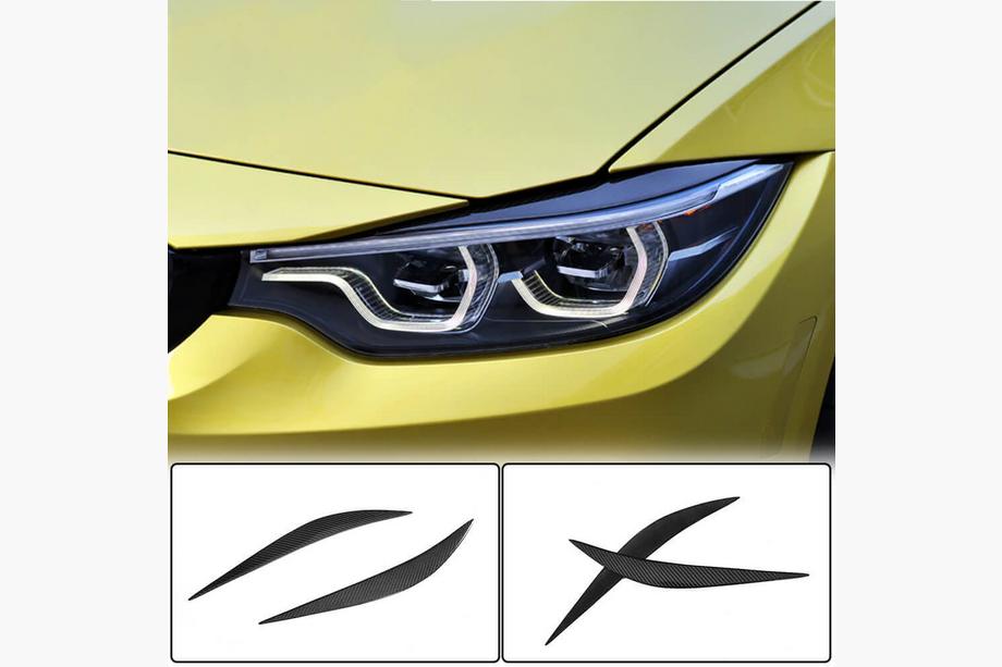 BMW 3. sērija F30/F31 2012–2019 Priekšējo lukturu uzacis V1 (priekš F80, oglekļa šķiedra) Foto 1