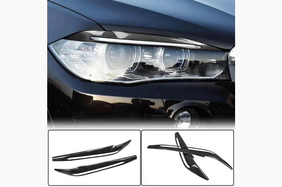 BMW X6 F16 2014–2019 Priekšējo lukturu uzacis Carbon V1 Image