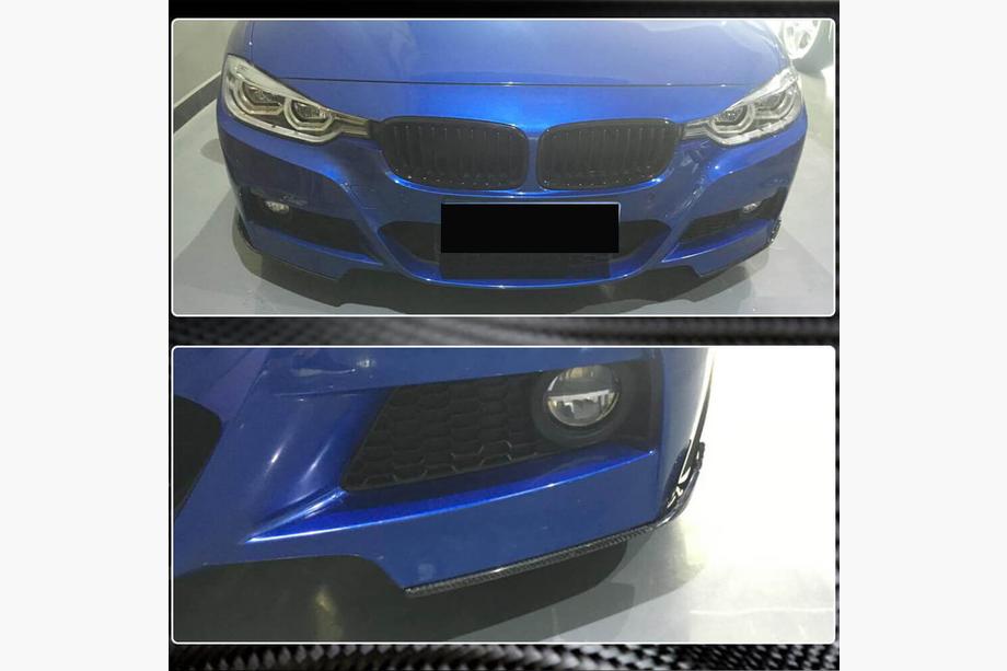 BMW 3. sērija F30/F31 2012–2019 Priekšējā bampera uzlikas Flap (F30 M-Sport, oglekļa šķiedra) Foto 4