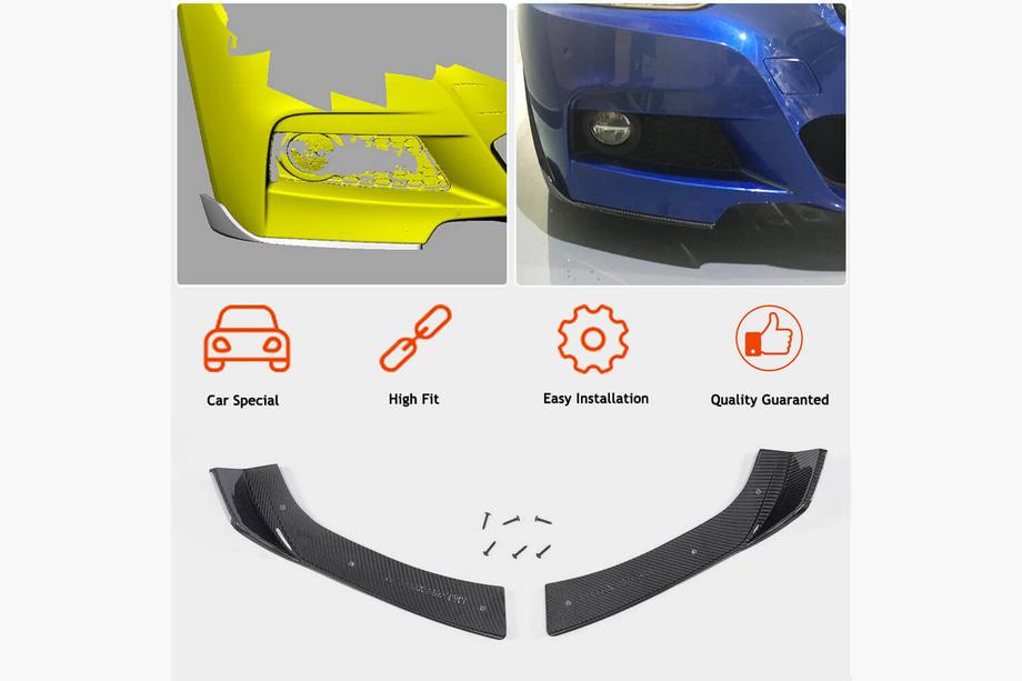 BMW 3. sērija F30/F31 2012–2019 Priekšējā bampera lūpas uzlikas Flap FRP V2 (M-Sport) Foto 3