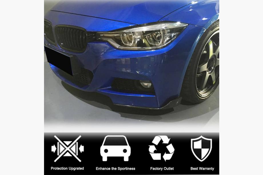 BMW 3. sērija F30/F31 2012–2019 Priekšējā bampera lūpas uzlikas Flap FRP V2 (M-Sport) Foto 4