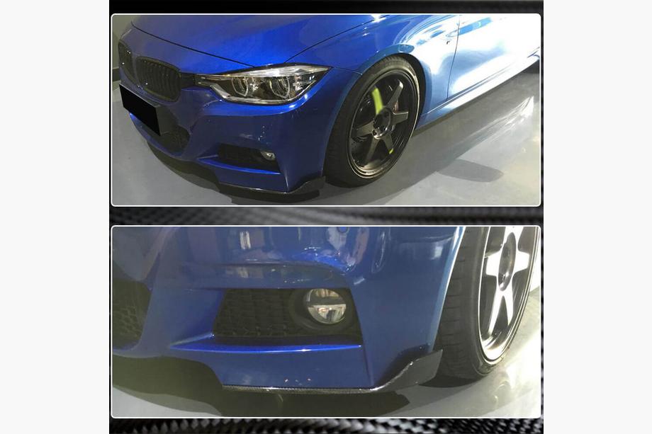 BMW 3. sērija F30/F31 2012–2019 Priekšējā bampera lūpas uzlikas Flap FRP V2 (M-Sport) Foto 6