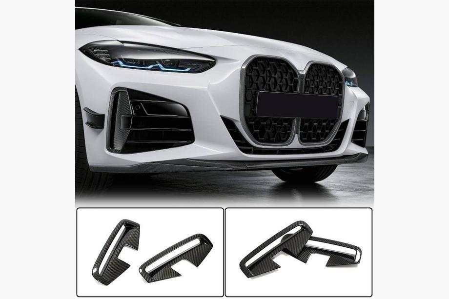 BMW 4. sērija G22/23/26 2020– Priekšējā bampera uzlikas (G22/G23 M-Sport, oglekļa šķiedra) Foto 1