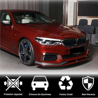 Priekšējā bampera lūpas uzlikas Flap V3 (M-Sport 2017-2020, oglekļa šķiedra) BMW 5. sērija G30/G31 2017–2023 foto 2