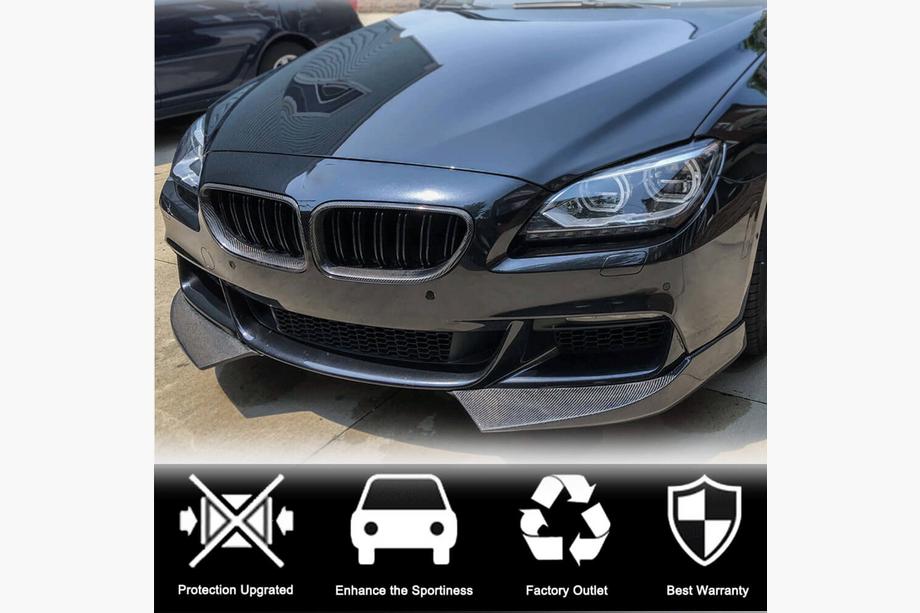 BMW 6. sērija F12/F13/F06 2011–2018 Priekšējā bampera lūpas uzlikas Flap V1 (M-Sport, oglekļa šķiedra) Foto 2