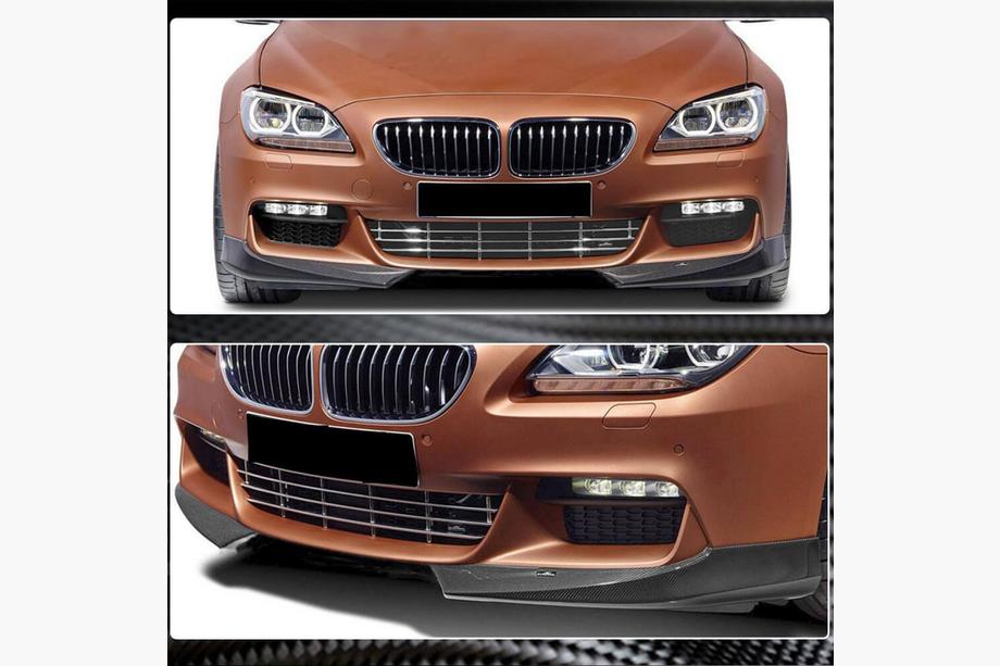 BMW 6. sērija F12/F13/F06 2011–2018 Priekšējā bampera lūpas uzlikas Flap V1 (M-Sport, oglekļa šķiedra) Foto 3