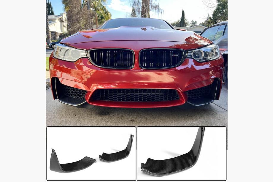 BMW 3. sērija F30/F31 2012–2019 Priekšējā bufera uzlikas Flap V3 (F80, oglekļa šķiedra) Foto 1
