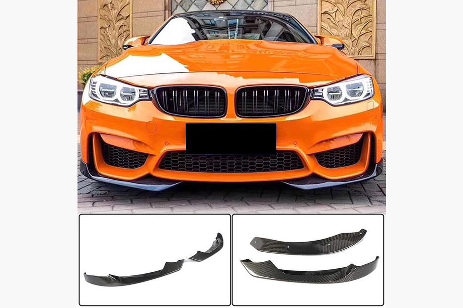 BMW 4 sērija F32/F33/F36 2012–2020 Priekšējā bampera uzlikas Flap V2 (F82/F83, oglekļa šķiedra) Foto 1