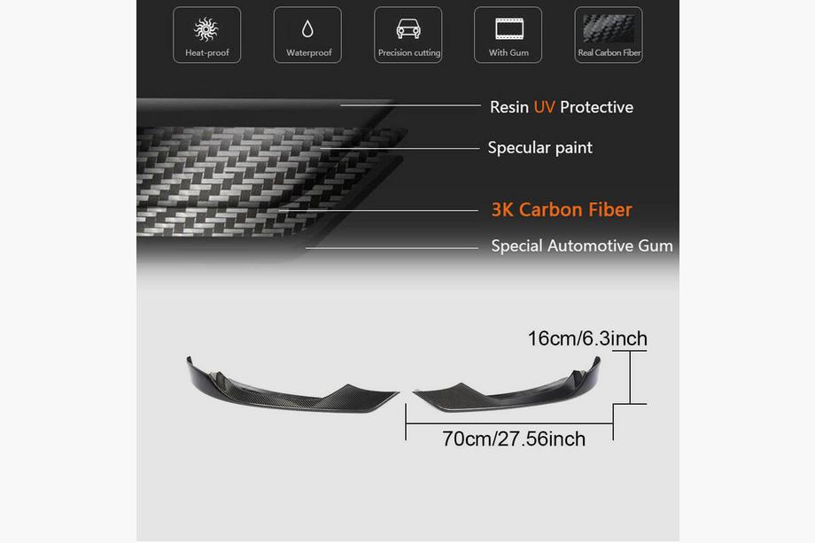 BMW 4 sērija F32/F33/F36 2012–2020 Priekšējā bampera uzlikas Flap V2 (F82/F83, oglekļa šķiedra) Foto 5