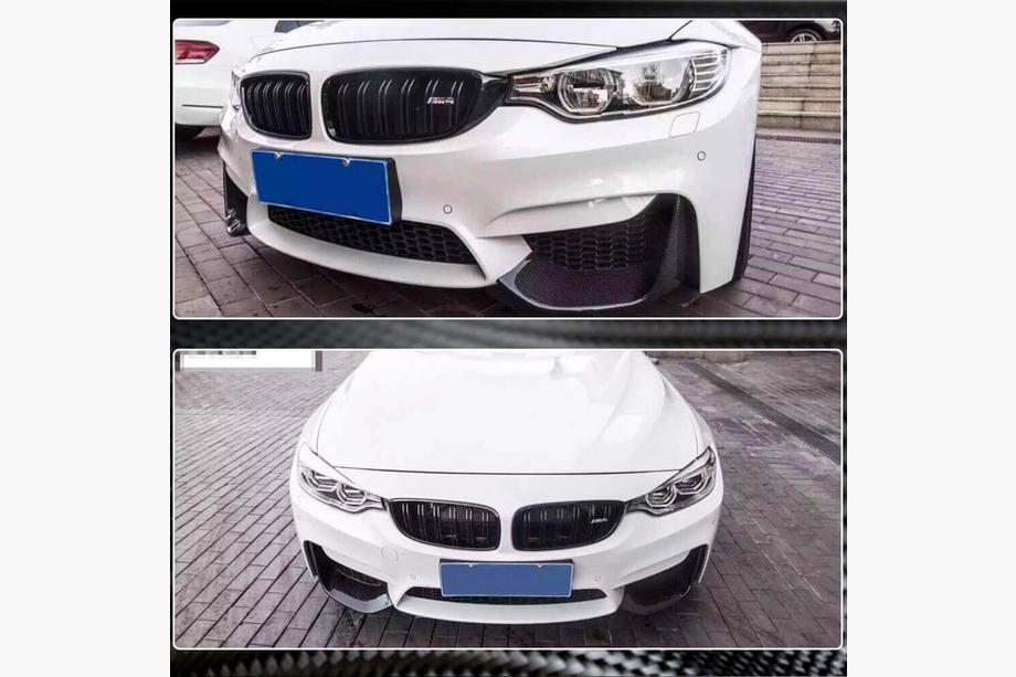 BMW 4 sērija F32/F33/F36 2012–2020 Priekšējā bampera lūpas uzlikas Flap V4 (F82/F83, oglekļa šķiedra) Foto 4