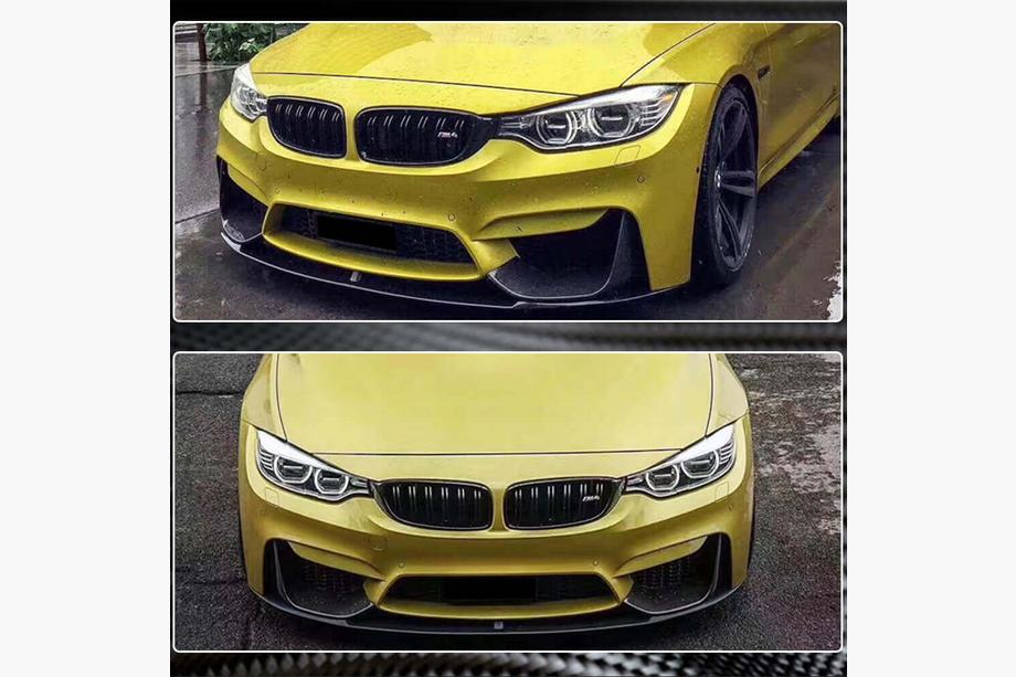 BMW 4 sērija F32/F33/F36 2012–2020 Priekšējā bampera lūpas uzlikas Flap V4 (F82/F83, oglekļa šķiedra) Foto 5