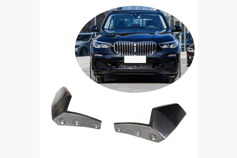 BMW X5 G05 2019–2026 Priekšējā bampera lūpas uzlikas Flap (2018-2022, īsts oglekļa šķiedras karbons) Foto 1