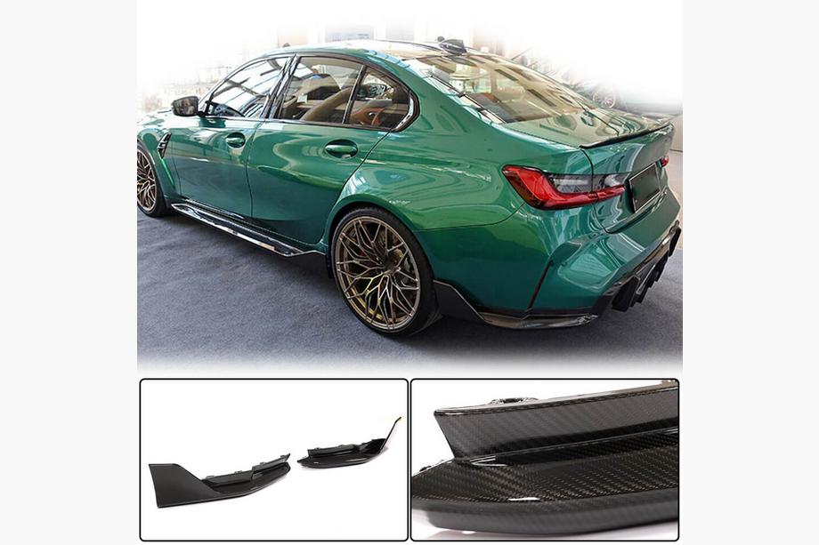 BMW 3. sērija G20/G21 2018– Aizmugurējā bufera uzlikas Flap V2 (G80, karbons) Image