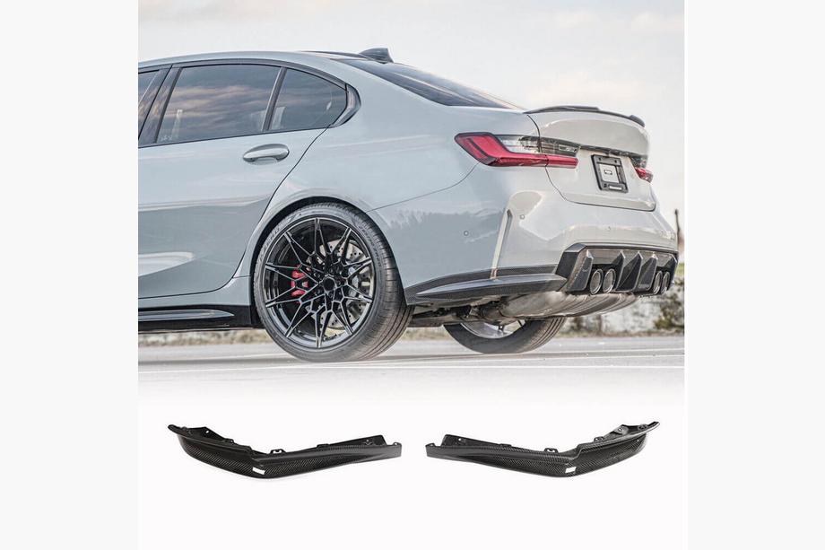BMW 3. sērija G20/G21 2018– Aizmugurējā bampera uzlikas Flap V3 (G80, oglekļa šķiedra) Foto 1