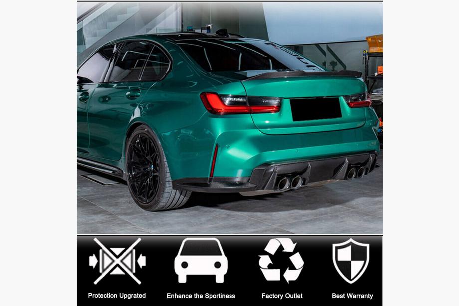 BMW 3. sērija G20/G21 2018– Aizmugurējā bampera uzlikas Flap V3 (G80, oglekļa šķiedra) Foto 2