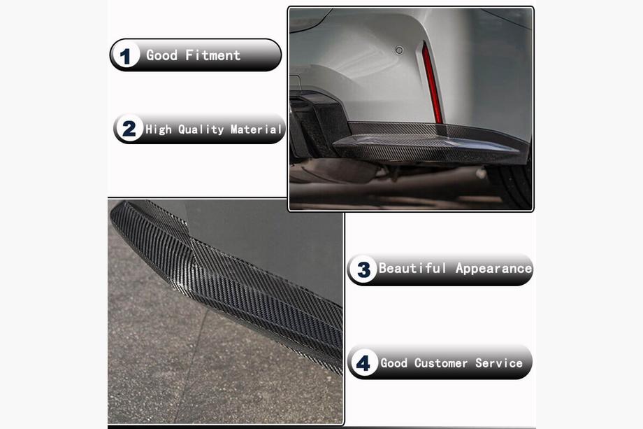 BMW 3. sērija G20/G21 2018– Aizmugurējā bampera uzlikas Flap V3 (G80, oglekļa šķiedra) Foto 3