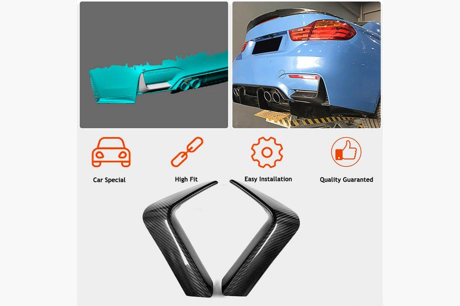 BMW 4 sērija F32/F33/F36 2012–2020 Aizmugurējā bampera uzlikas Flap V2 (F82/F83) Foto 2