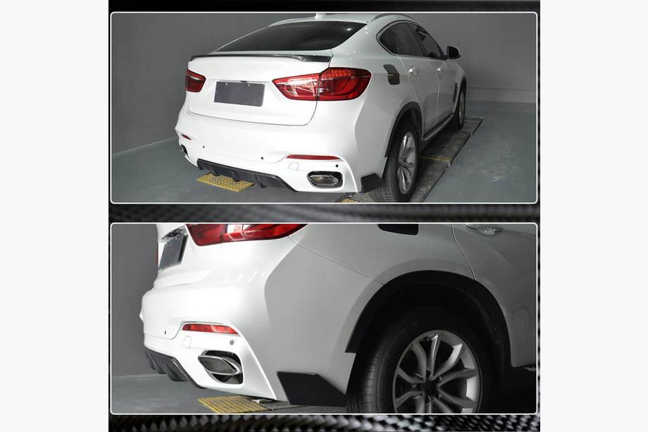 BMW X6 F16 2014–2019 Aizmugurējā bampera uzlikas Flap (M-Sport, karbons) Foto 3