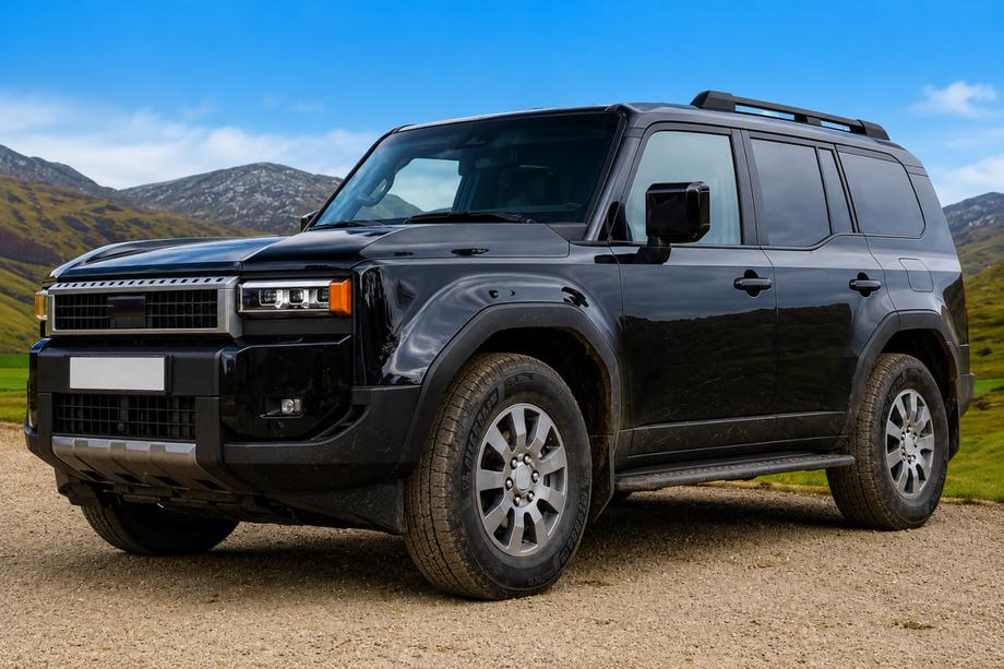 Toyota Land Cruiser Prado 250 2023– Melni OEM jumta reliņi (alumīnijs) Image