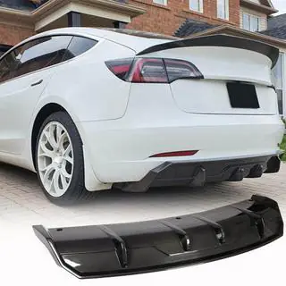 Aizmugurējā bufera difuzors V1 (2017-2023, oglekļa šķiedra) Tesla Model 3 2017– foto 1