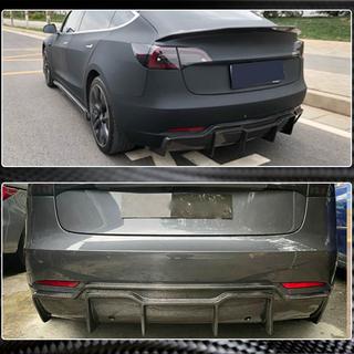 Aizmugurējā bampera difuzors V2 (2017-2023, Oglekļa šķiedra) Tesla Model 3 2017– foto 3