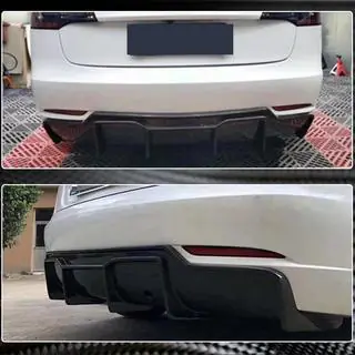 Aizmugurējā bampera difuzors V2 (2017-2023, Oglekļa šķiedra) Tesla Model 3 2017– foto 4