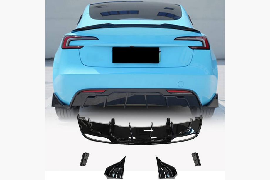 Tesla Model 3 2017– Aizmugurējā bampera difuzors ABS V6 Image