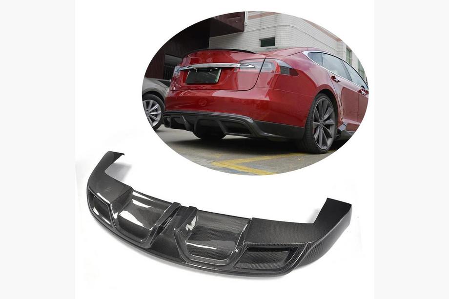 Tesla Model S 2012– Aizmugurējā bufera difuzors V1 (2012-2016, oglekļa šķiedra) Image