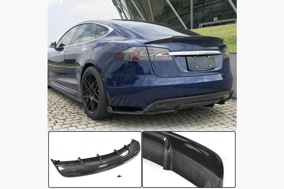 Tesla Model S 2012– Aizmugurējā bufera difuzors V1 (2016-2021, oglekļa šķiedra) Image