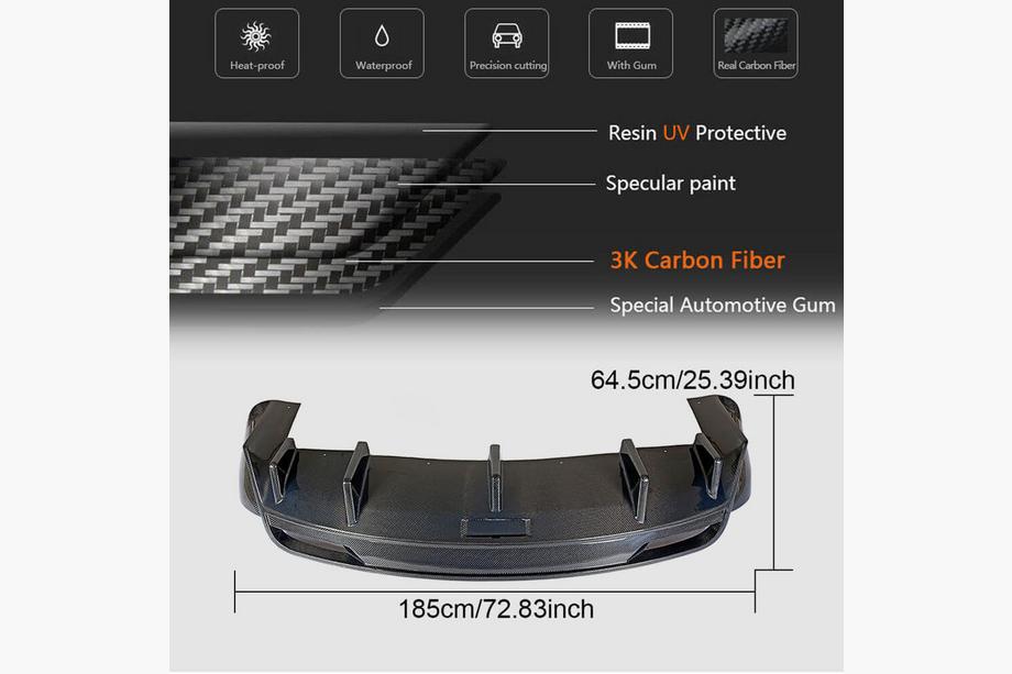 Tesla Model X 2015– Aizmugurējā bampera difuzors Carbon V1 (2016-2020) Foto 6