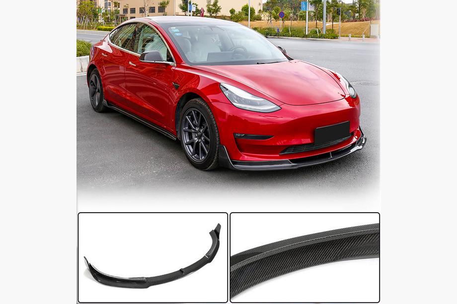 Tesla Model 3 2017– Priekšējā bampera uzlika Lip V1 (2017-2023, oglekļa šķiedra) Image