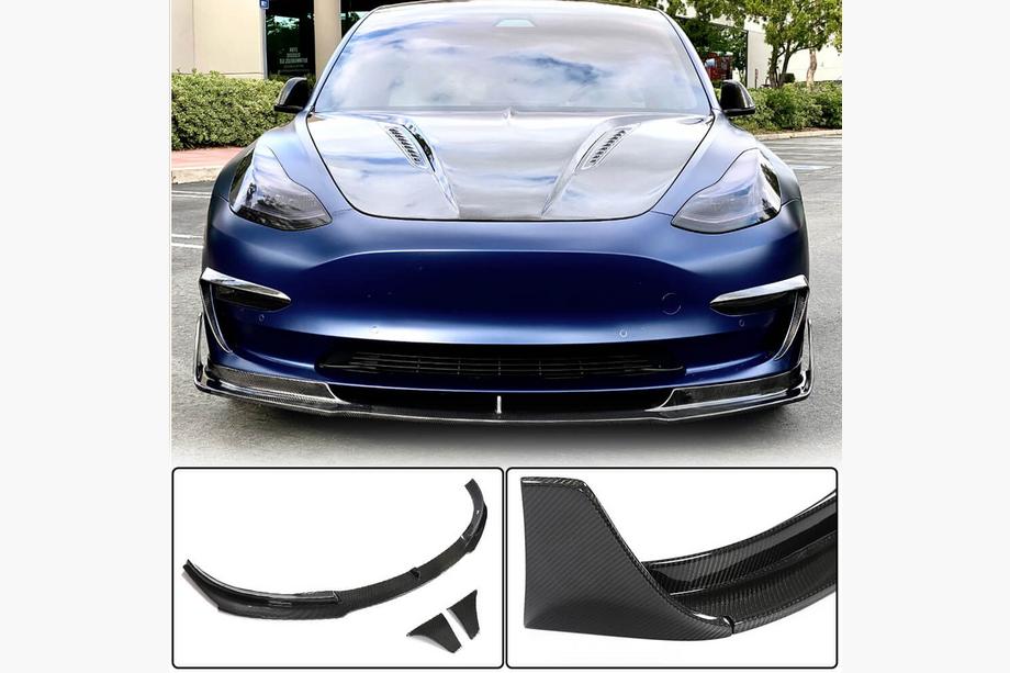 Tesla Model 3 2017– Priekšējā bampera lūpa Lip V3 (2017-2023, oglekļa šķiedra) Image