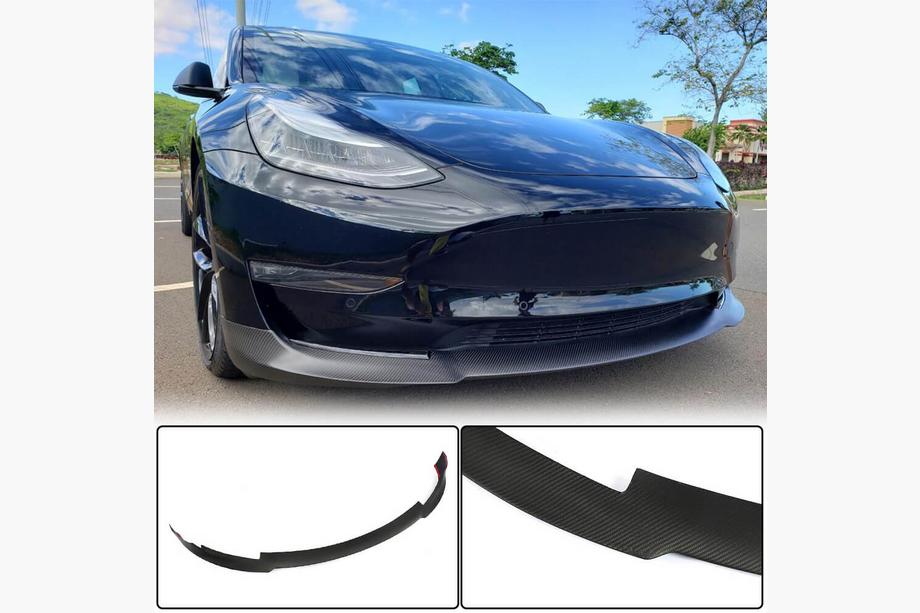 Tesla Model 3 2017– Priekšējā bampera lūpa Lip V6 (2017-2023, oglekļa šķiedra) Image