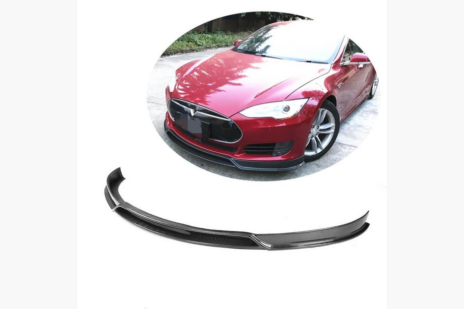 Tesla Model S 2012– Priekšējā bampera lūpa Lip V2 (2012-2016, Oglekļa šķiedra) Image